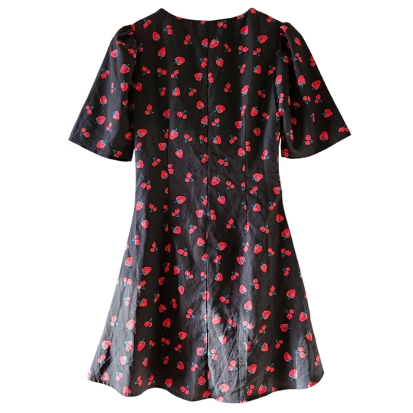 Quanta Du Soleil De Paris Boho Feminine Mini Dress Black Cherry Sz 34 XS - Picture 11 of 15